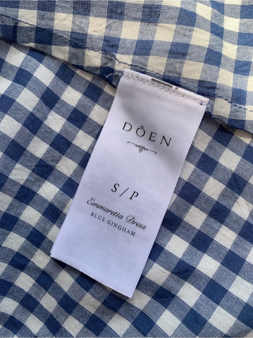 NWT Doen Emmaretta Cotton Voile Smocked A Line Midi Maxi Dress Blue Gingham - Picture 11 of 13